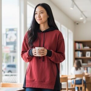 Butter SOFT!! Women's Brick Red and Black Hoodie S